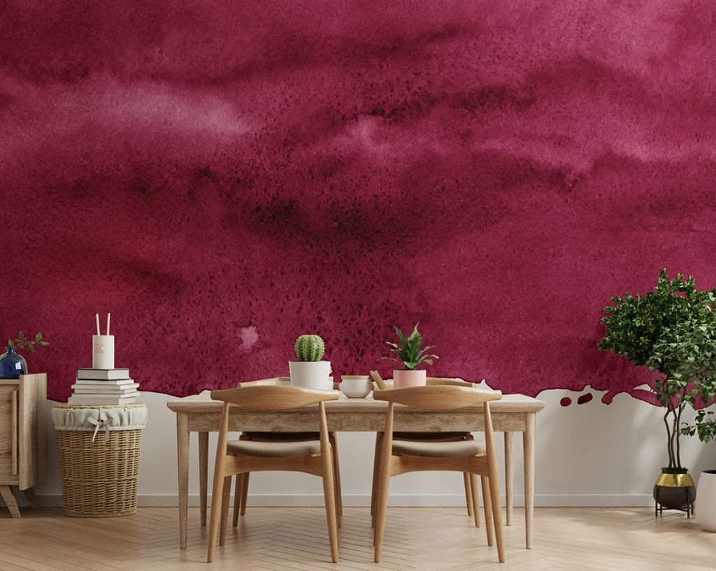 Radiant Red Color Wallpaper Revival in Dining Spaces