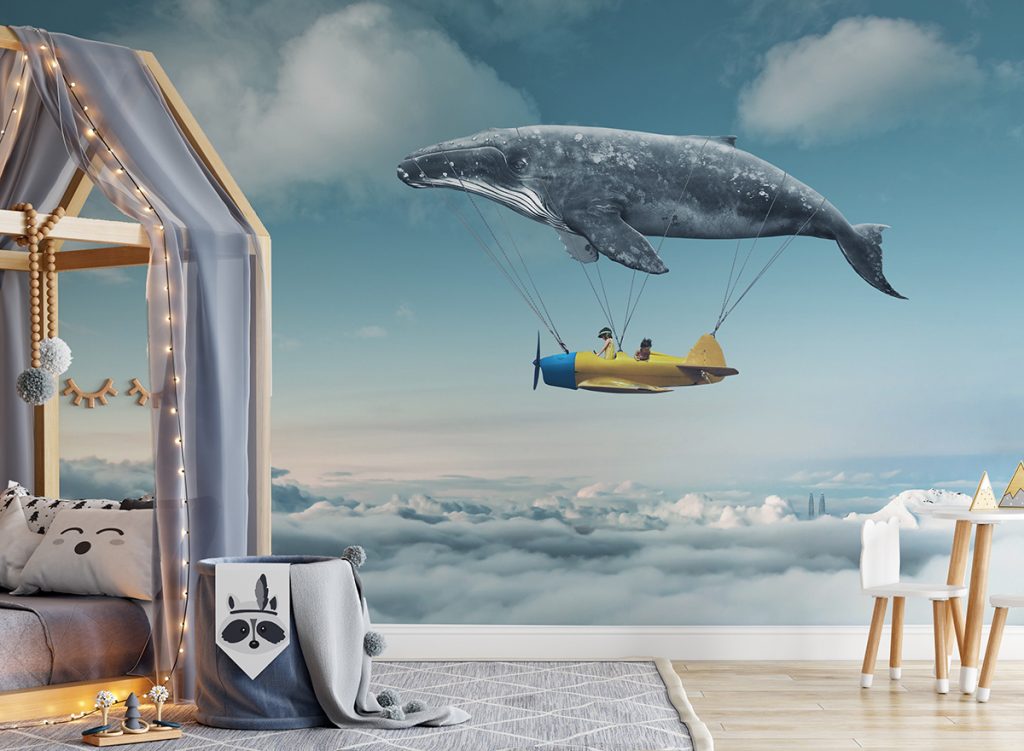 Whale Sky Dreams Celestial Voyage Mural