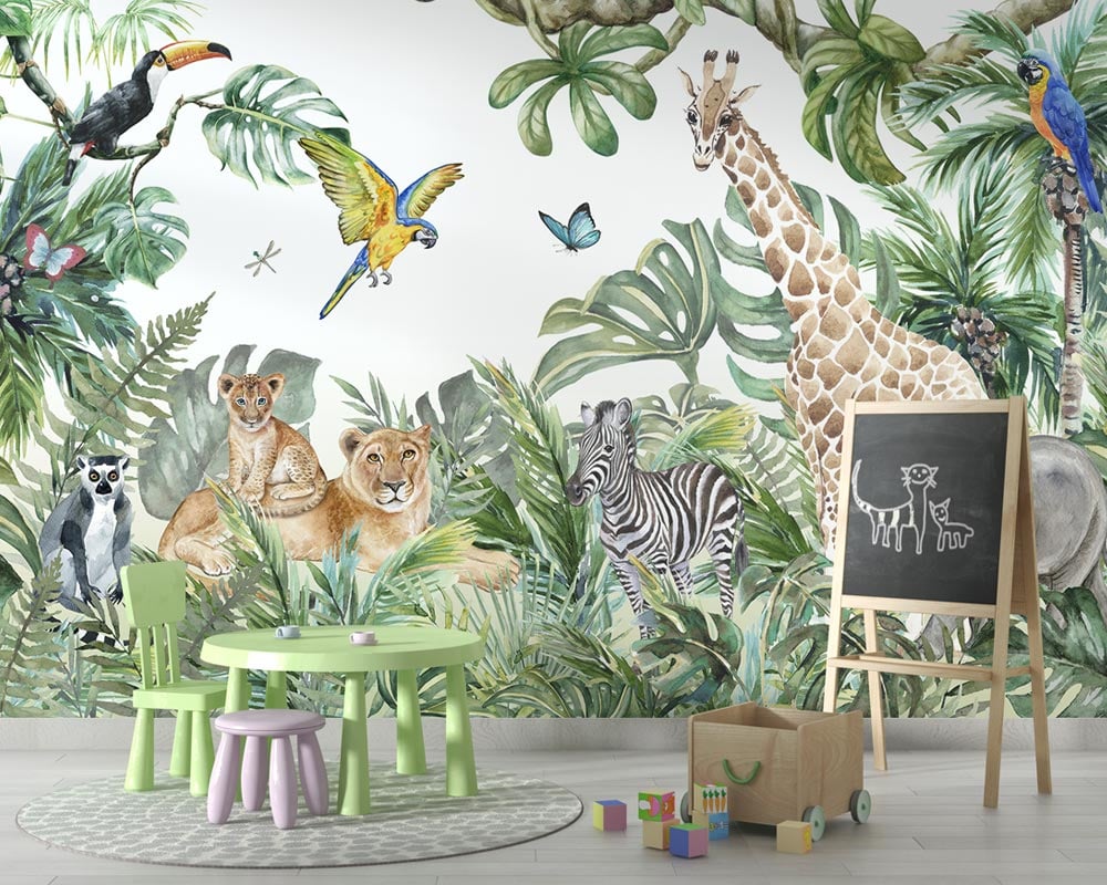 Animals Jungle kids Wallpaper
