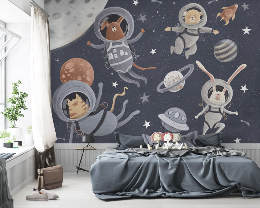 Space Adventure Kids wallpaper Mural
