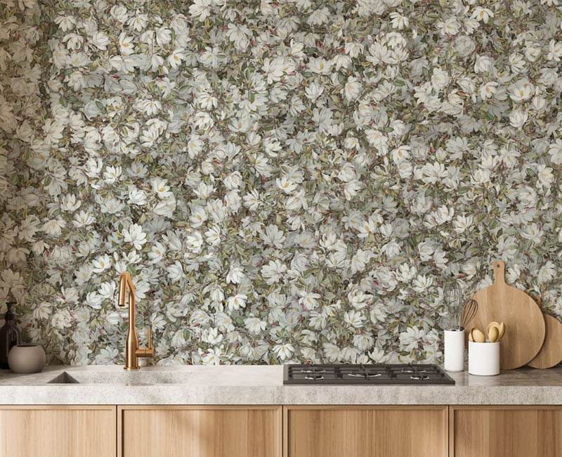 Silver Blossom Cascade wallpaper