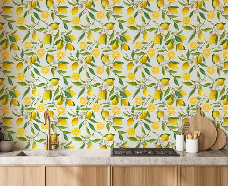 Limes kitchen wallpaper