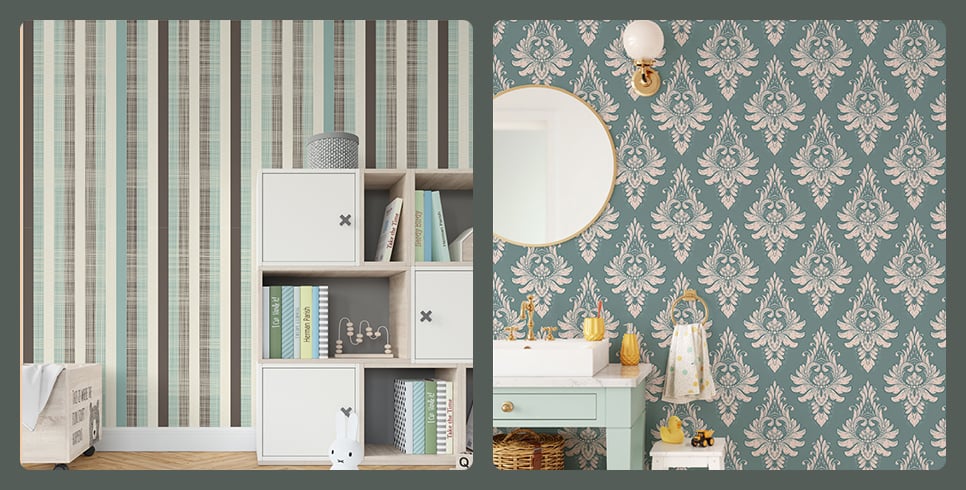 Striped and Damask Wallpaper trends
