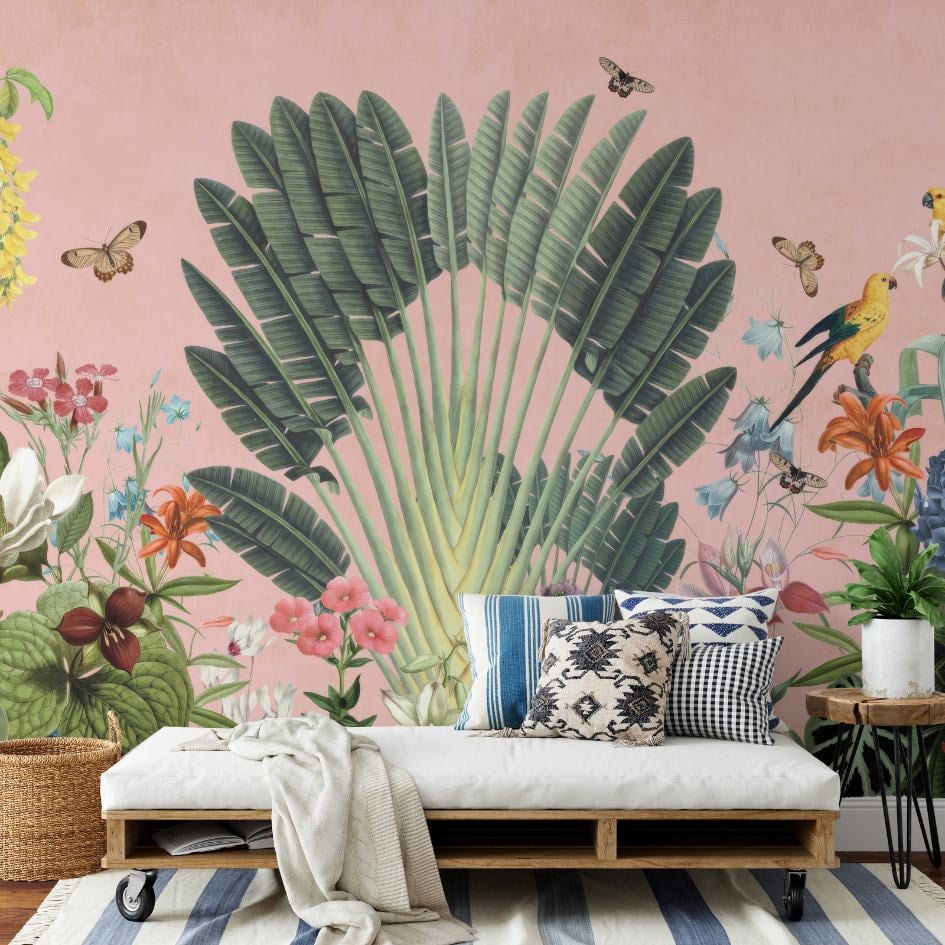 Sunbeam Palm Leaf Canopy Mural