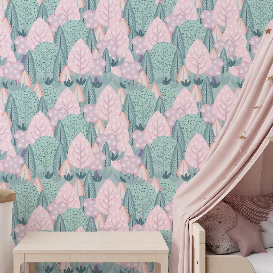 Pastel Leaf Whimsy Wallpaper