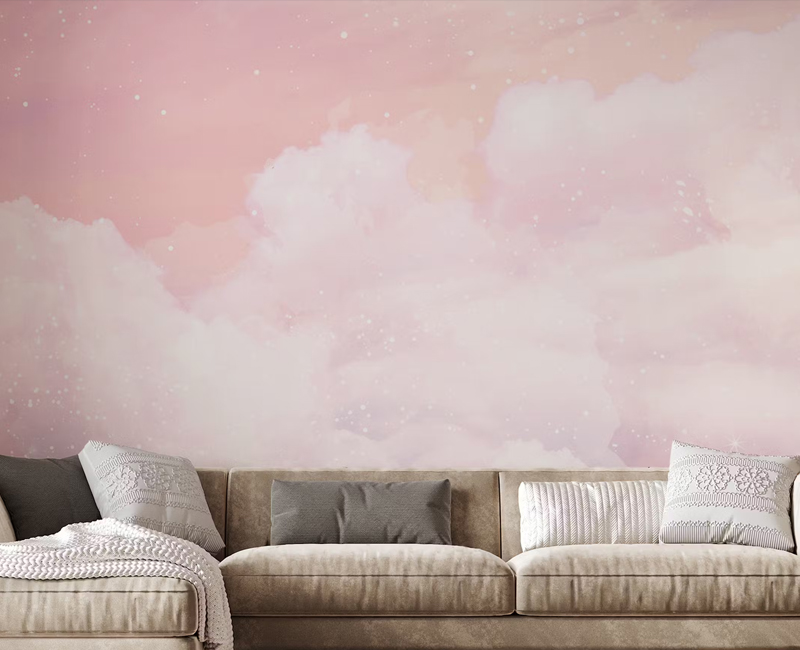 Abstract Pink Sky Wallpaper Mural