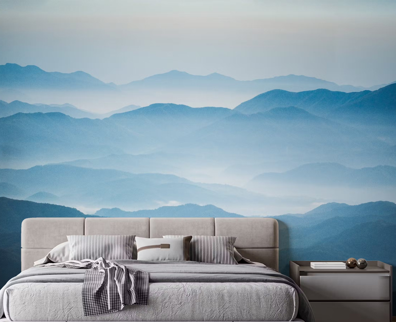 Blue Mountains Ombre Wallpaper Mural