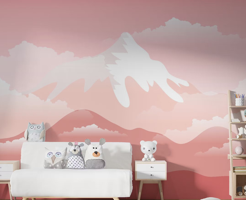 Pink Mountain Wallpaper for Girls Room