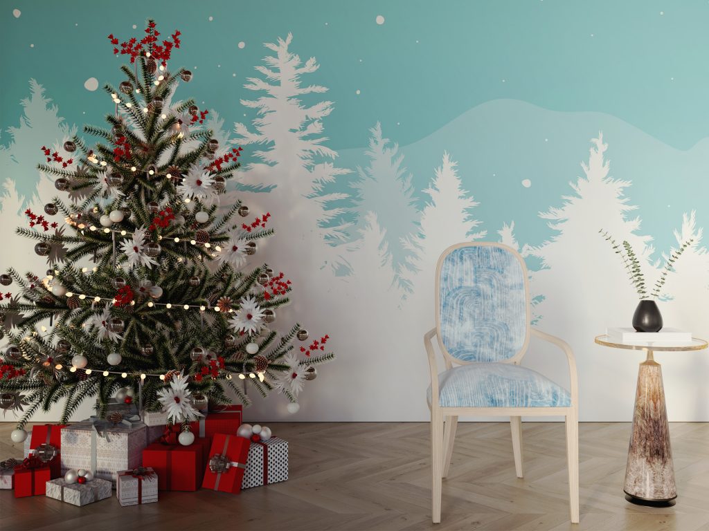 Frosted Pine Christmas Tree Wallpaper